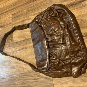 HOBO Brown Leather Bag with Floral Interior and duster bag